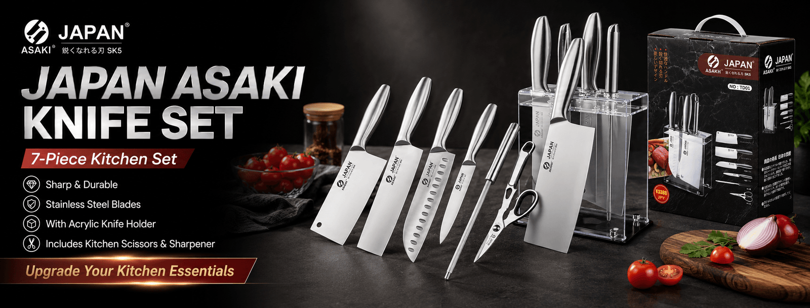 Authentic Japan Asaki Knife Set