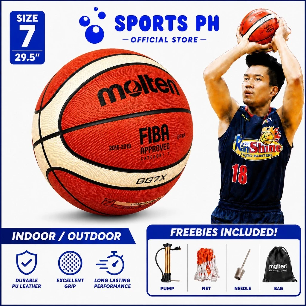 GG7X Basketball Size 7 PU Leather High Grip Indoor Outdoor Training Competition Game Ball