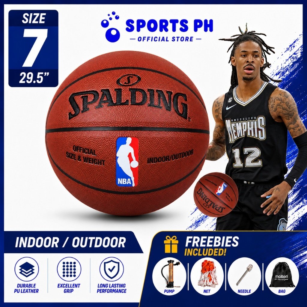 Spalding Red and Blue Logo Size 7 Basketball with Accessories